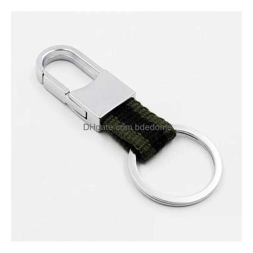 Custom Lettering Creative Business Men Leather Keychain Metal Car Key Ring Waist Hanged Chains For Gift Drop Delivery Dhxxf