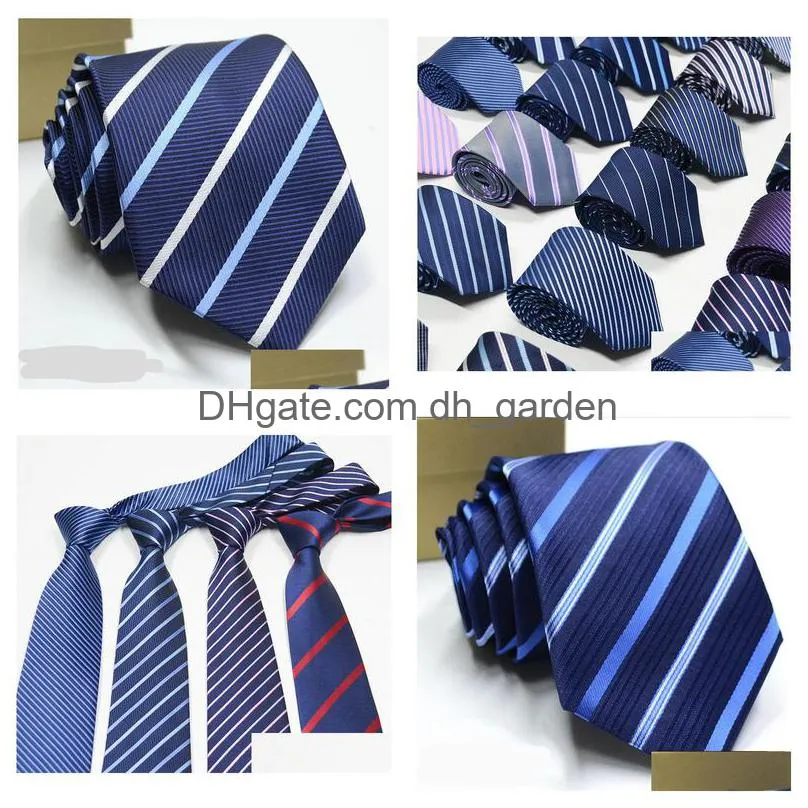 Neck Ties New Fashion Silk Necktie Mens Dress Tie Wedding Business Knot Solid For Men Neckties Handmade Accessories Drop Del Dhgarden Dhemj