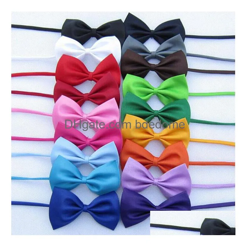 adjustable pet dog bow tie neck accessory necklace collar puppy bright color pet bow mix color hh7-302