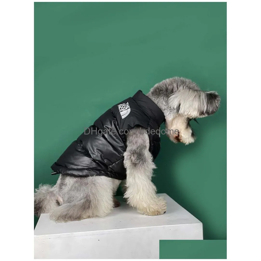 winter dog apparel the doggy face designer dog clothes 90% duck down vests for small medium dogs thicken warm pet coat soft windproof puppy