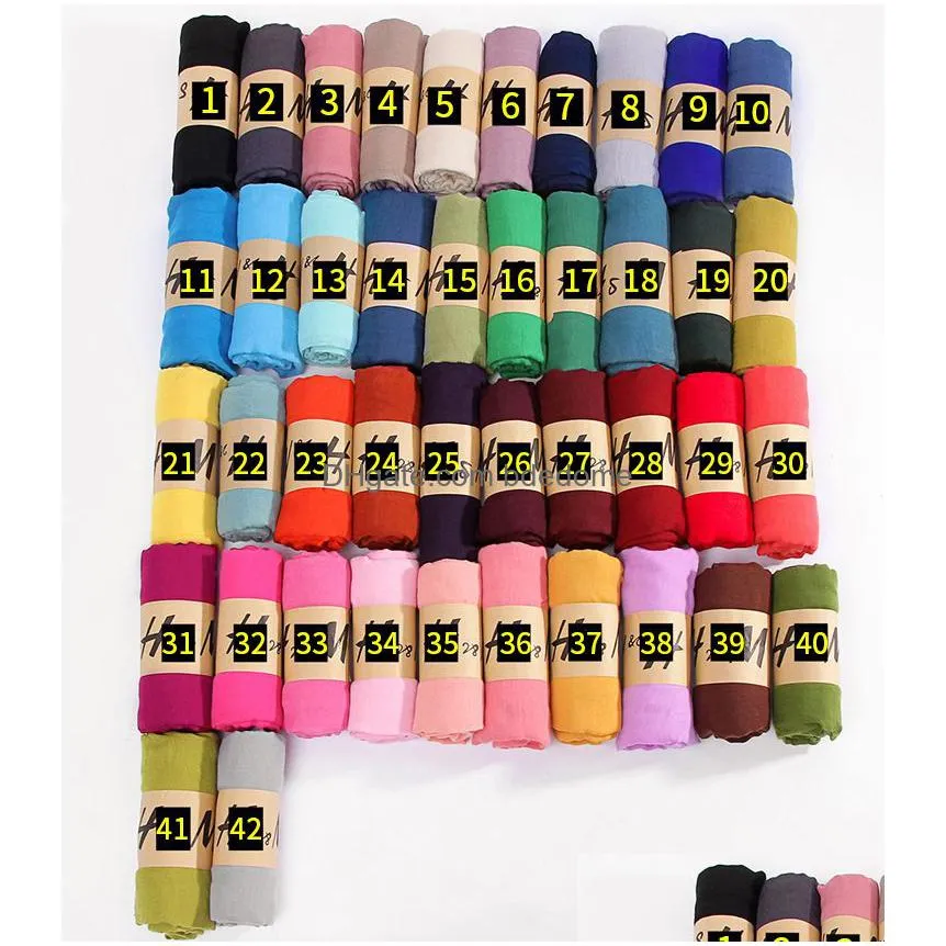 42 Colors Spring Summer Fashion Solid Lady Scarf Sun Protection Cotton And Linen Candy Color Scarves Drop Delivery Dhw3M