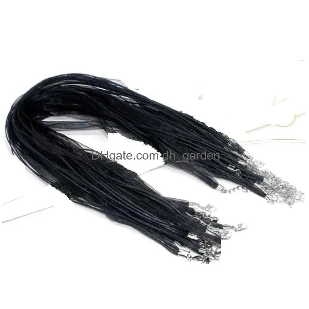 Cord & Wire Fashion Black Organza Voile Ribbon Necklaces Pendants Chains Cord 18 Jewelry Diy Making Drop Delivery Jewelry Je Dhgarden Dhum7