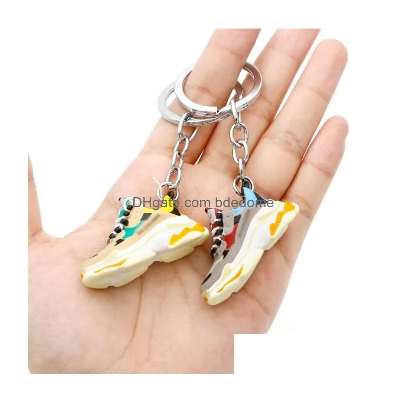 Enamelled Designer Chunky Shoes Keychain Men Woman Three-Nsional Sneakers Keychains Car Keyring Creative Ornament Drop Delivery Dho07