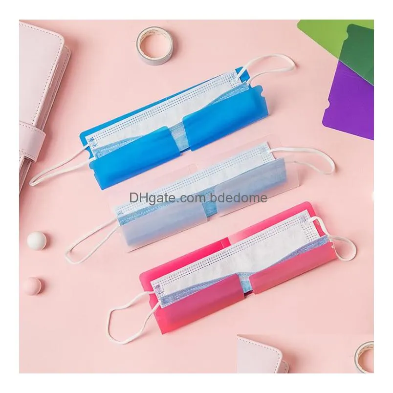 Fast Foldable Disposable Mask Storage Box Mouth Clip Folding Case Face Keeper Holder Folder Clear Plastic Drop Delivery Dhwau