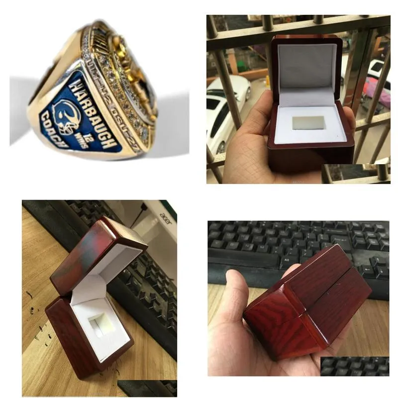 2021 michigan wolverines football big ten team championship ring with wooden display box