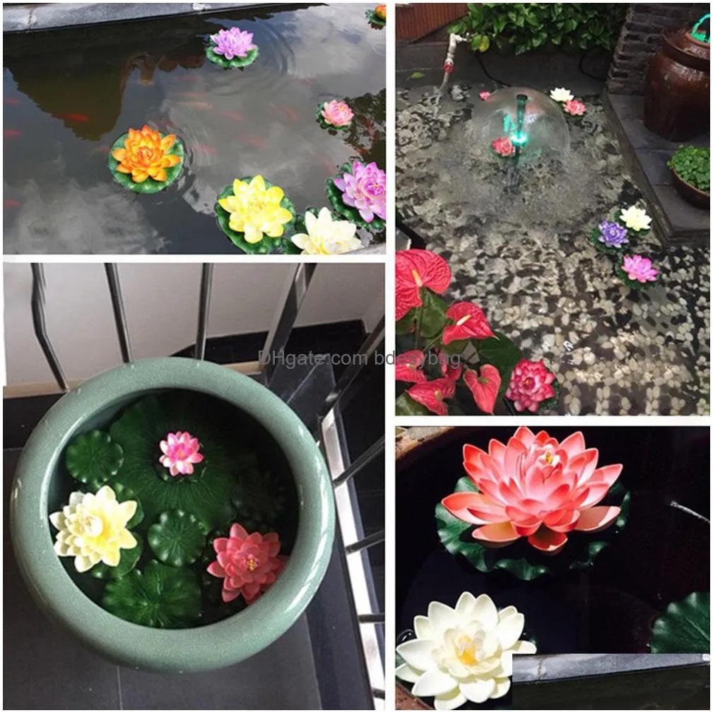 18cm floating lotus artificial flower wedding home party decorations diy water lily mariage fake plants pool pond decor