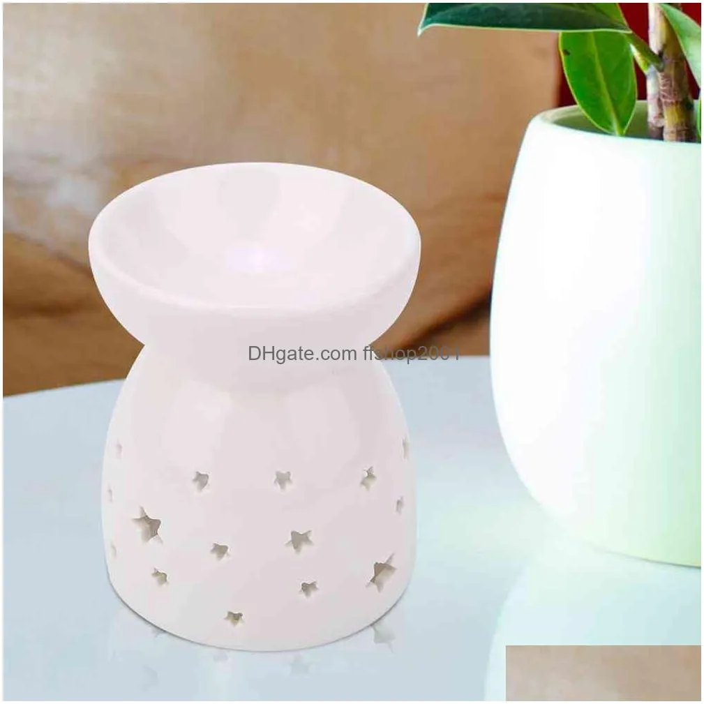 night fragrance lamp ceramic essence oil burner candle incense aromatherapy stove star