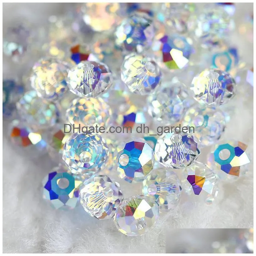 Crystal Mticolour Plated Ab Abacus Crystal Glass Loose Beads Faceted Colors Jewelry Making Drop Delivery Jewelry Loose Beads Dhgarden Dhtfx