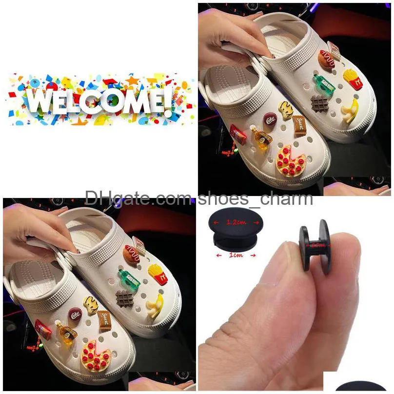 dog pizza fries food and wine charms accessories fit croc toy gifts slipper party xmas diy shoe buckle decoration