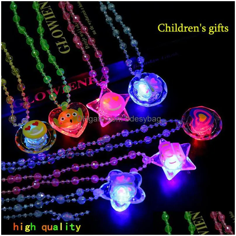 glitter flash acrylic decoration necklace led lamp novelty night market hot creative childrens toys luminous light up toys glow