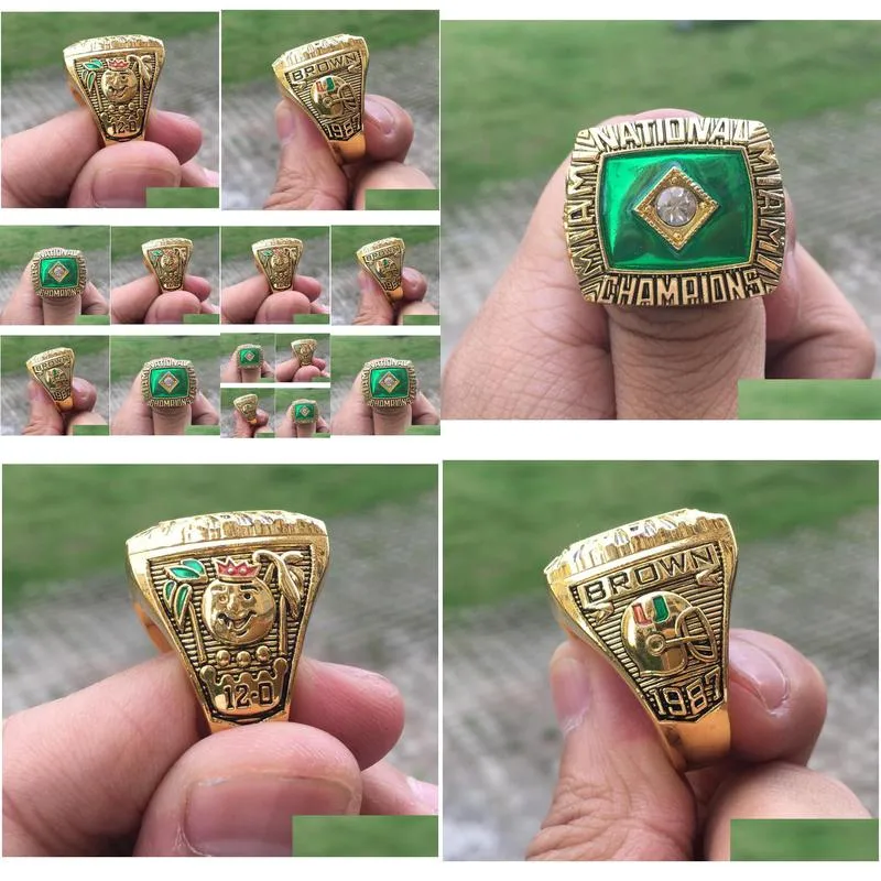 1987  hurricanes national championship ring wholesale fan gift 2019 drop shipping