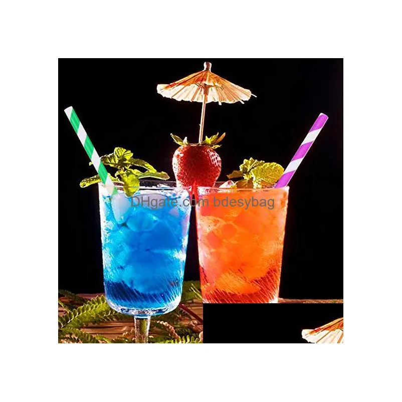  2000 pcs mix paper straws bulk red pink mint green blue orange black yellow grey stripe drinking restaurant coffee bar