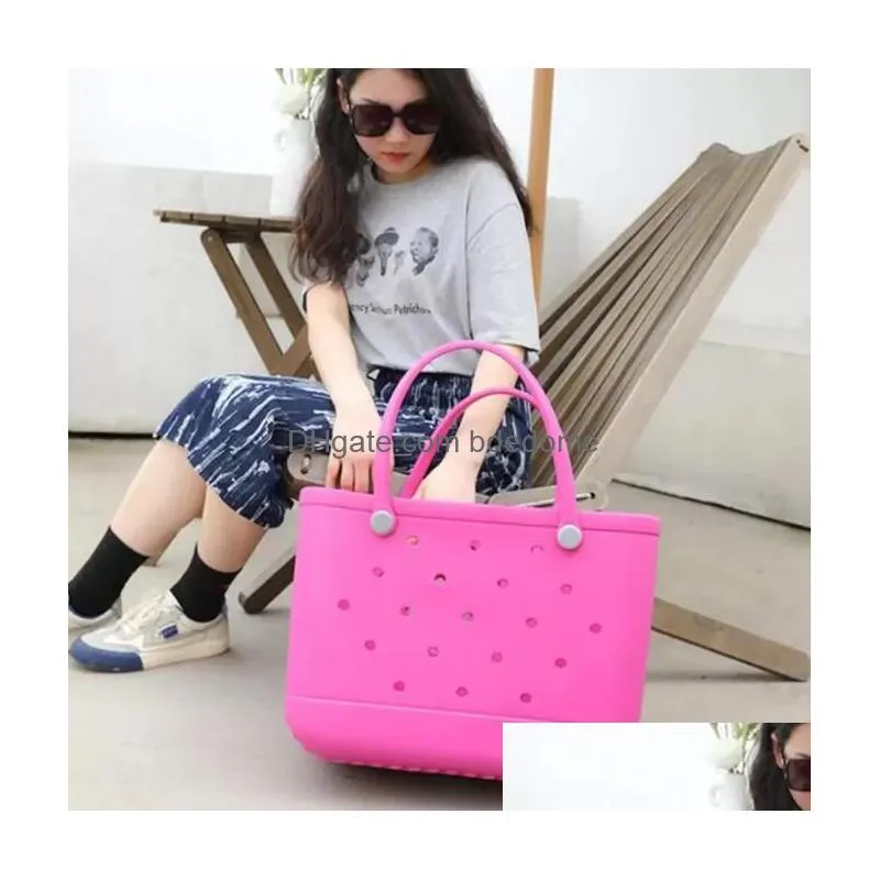 38X13X32Cm Fashion Storage Beach Bags Large Captity Color Summer Imitation Sile Basket Creative Portable Women Totes Bag Drop Delivery Dhegj