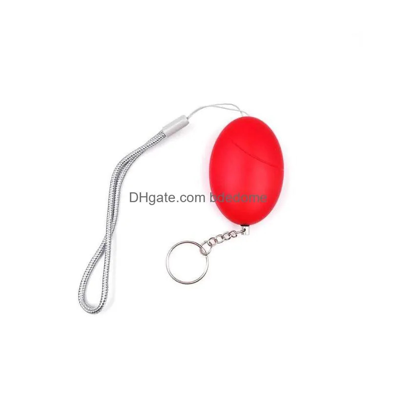5 Colors 120Db Egg Shape Self Defense Alarm Keychain Girl Women Security Protect Alert Personal Safety Scream Loud Keychains Alarms Dr Dhojq