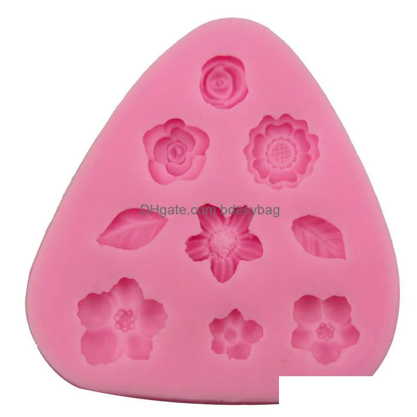 cartoon flower leaf silicone tools fondant soap 3d cake mold cupcake jelly candy chocolate decoration baking tool moulds