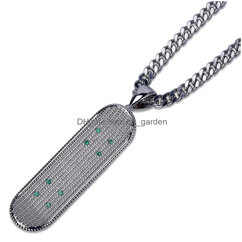 mens hip hop necklace jewelry silver gold cuban link chain fashion skateboard pendant necklaces for men