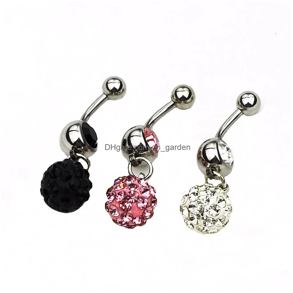 d0803 belly navel button ring pink color