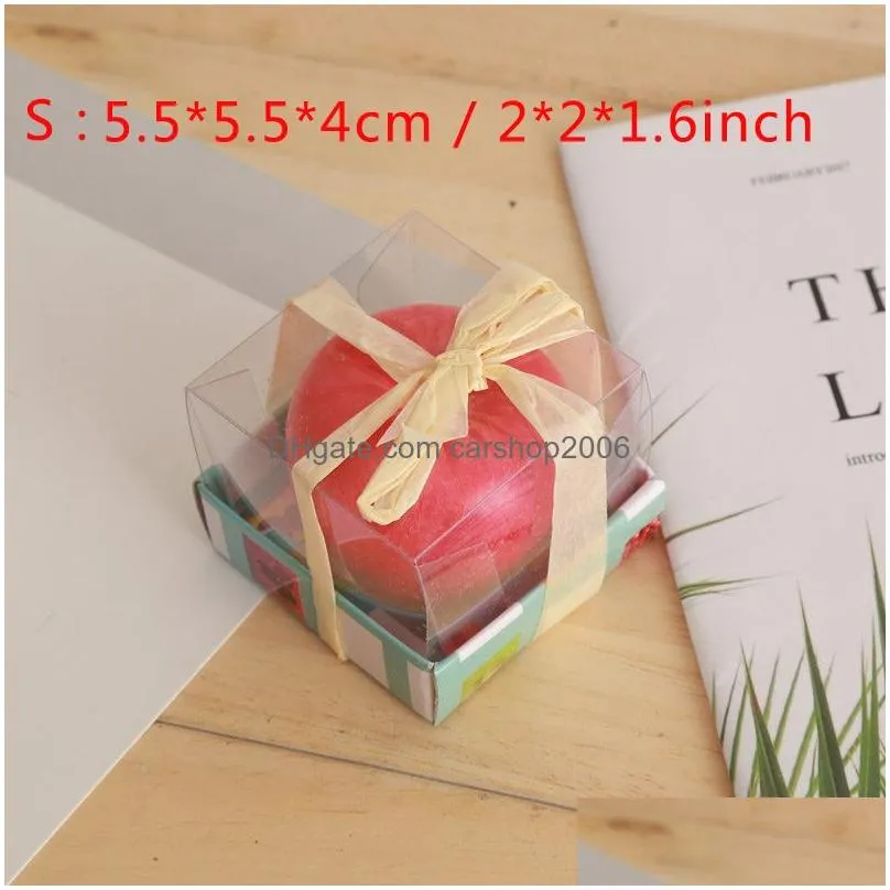 s/m/l red  candle with box fruit shape scented candles lamp birthday wedding gift christmas party home decoration wholesale