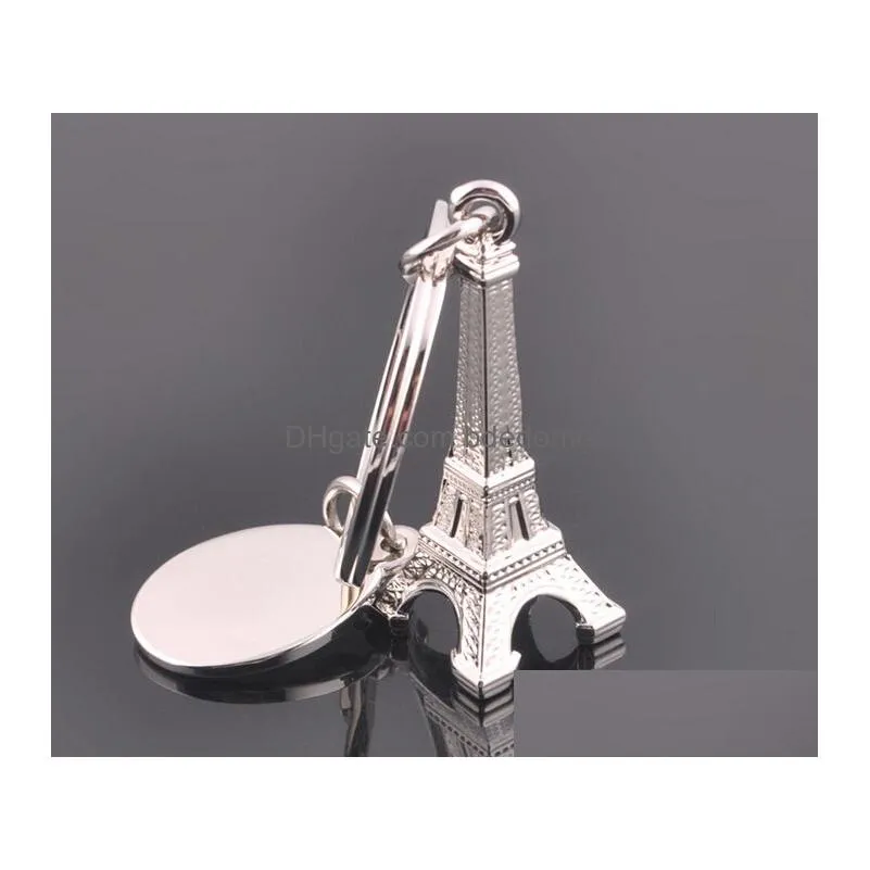 3D Metal Simation Eiffel Tower Keychain French Souvenir Paris Key Chain Holder Keyring Drop Delivery Dhjd7