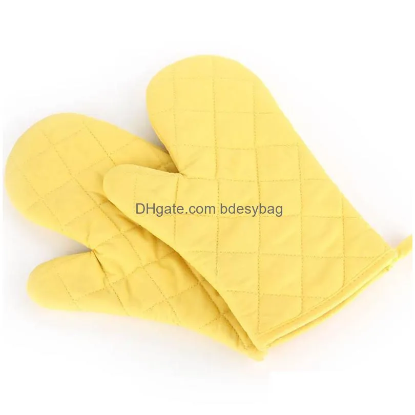 microwave oven mitt glove insulated kitchen tool baking gloves cotton heat resistant 1pcs nonslip mitten