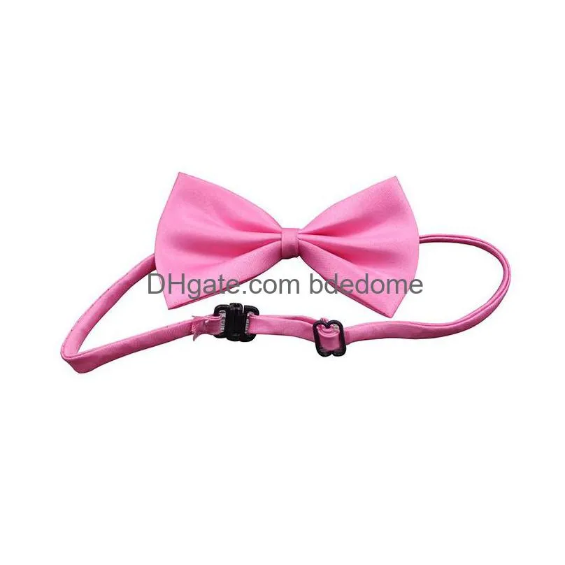 adjustable pet dog bow tie neck accessory necklace collar puppy bright color pet bow mix color hh7-302