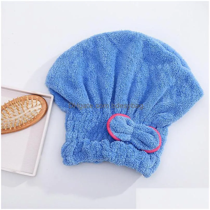 microfiber cap hair towel turban quickly drying women girls ladies absorbent shower cap 7 colors