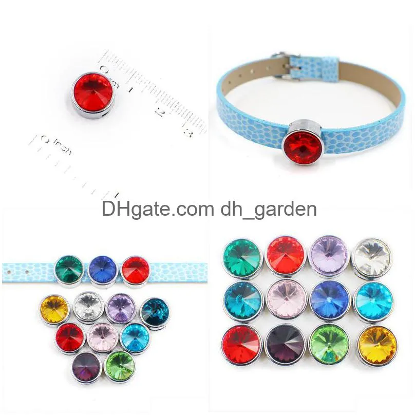Bead Caps 60Pcs Diy Charm Birthstone Round 8Mm Slide Charms Wholesale Sl359 Internal Dia.8Mm Fit Band As Chirstmas Gift Drop Dhgarden Dhfso