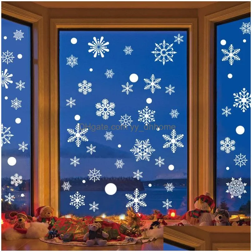 snowflake window stickers decal electrostatic christmas sticker removable glass decoration winter holiday year snow decor