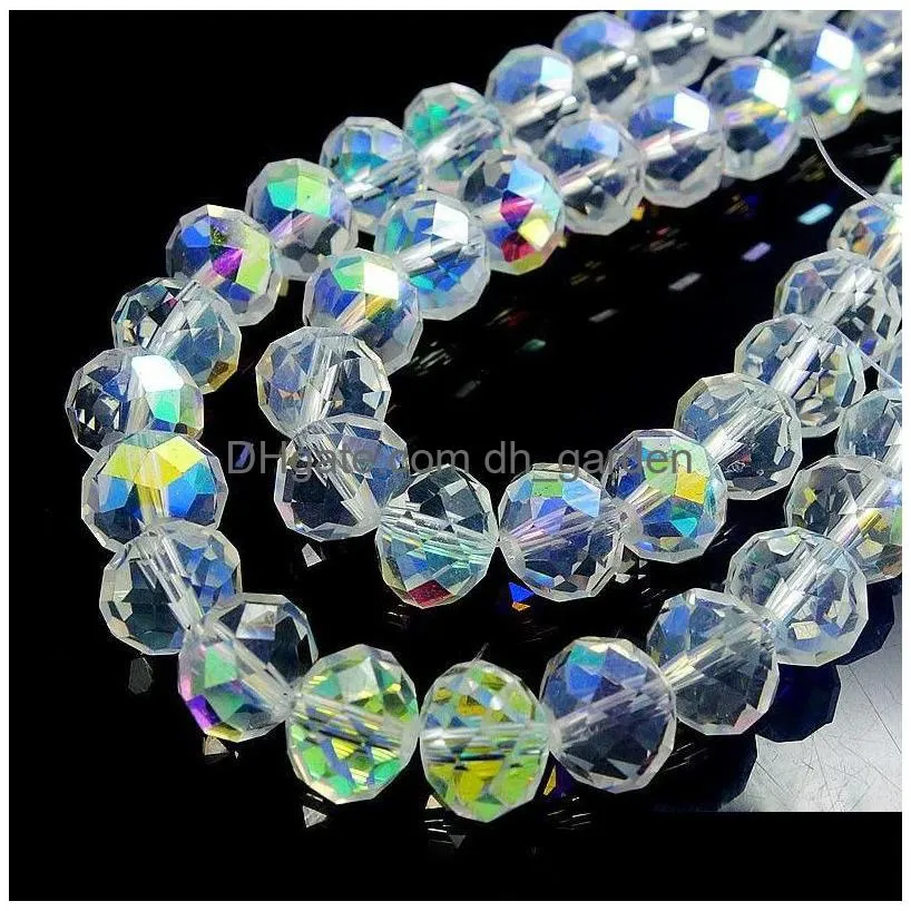Crystal Mticolour Plated Ab Abacus Crystal Glass Loose Beads Faceted Colors Jewelry Making Drop Delivery Jewelry Loose Beads Dhgarden Dhtfx