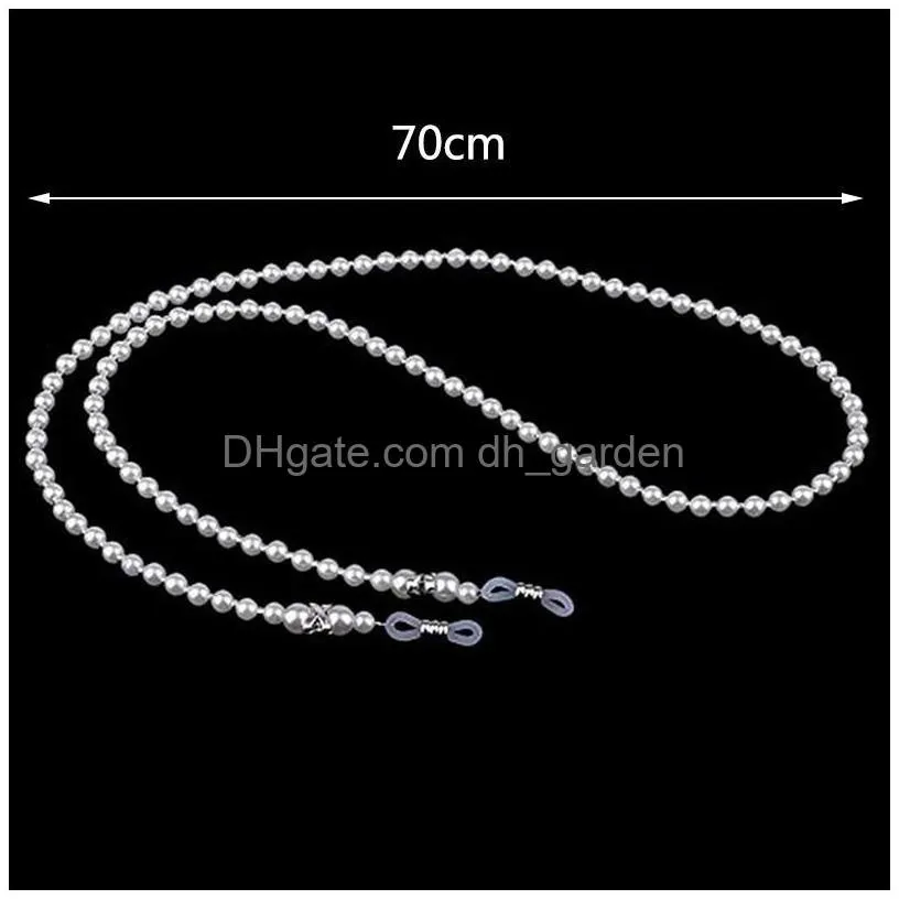 Eyeglasses Chains Fashion White Pearl Beaded Eyeglasses Reading Glasses Sunglass Chain Non Slip Lanyard Cord Holder Rope For Dhgarden Dhmoi