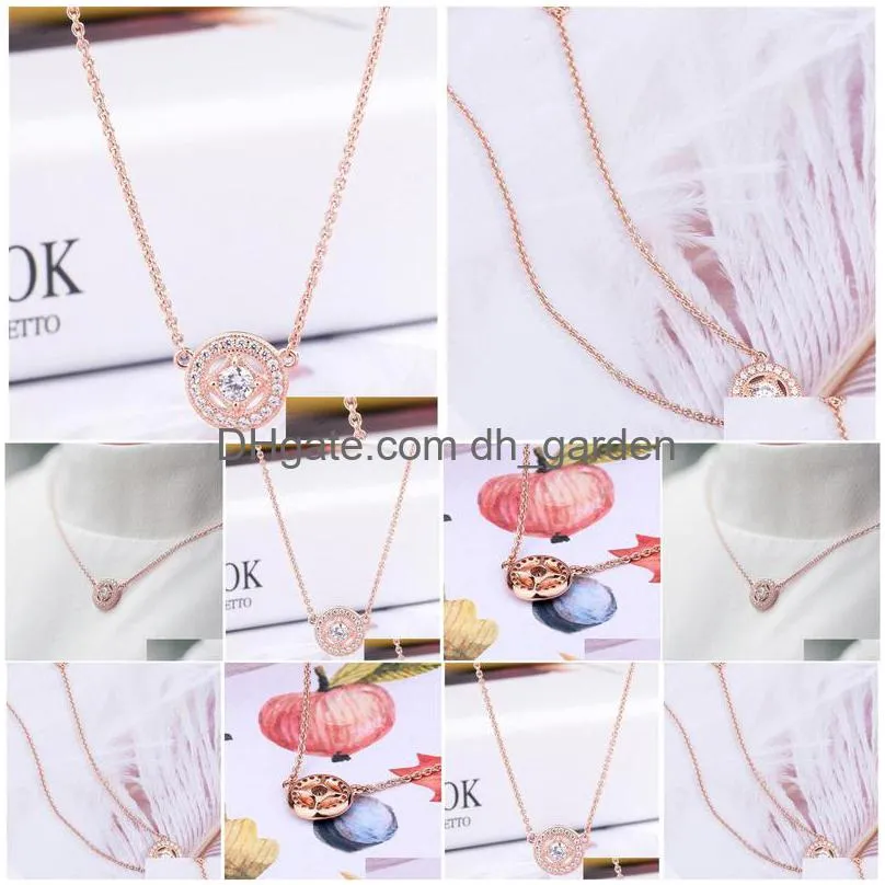 Pendant Necklaces S925 Sterling Sier Necklace Rose Gold Vintage Charm Clavicle Fashion Unique Ladies Jewelry Drop Delivery J Dhgarden Dhtfd