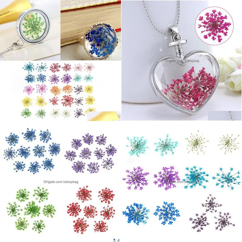 30pcs/set pressed dried flower party dry plants pendant necklace jewelry making craft diy accessories for party and festival gifts