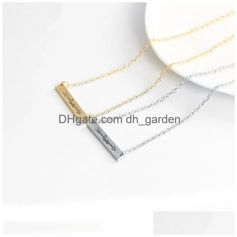 Pendant Necklaces Cupid Love Arrow Tiny Tal Bar Designer Necklace Luxury Jewelry Women Hip Hop Necklaces Drop Delivery Jewel Dhgarden Dhziy