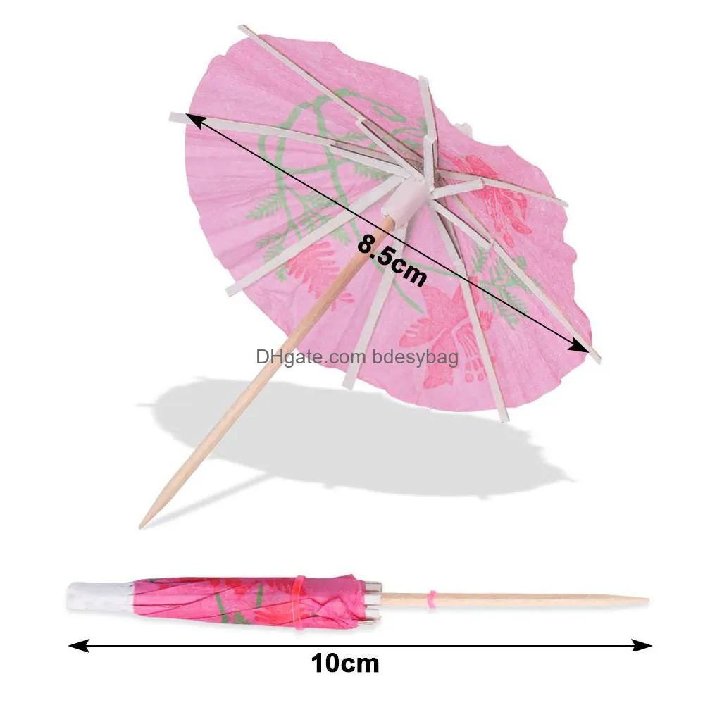 paper drink cocktail parasols umbrellas luau sticks tropical hawaiian party wedding paper umbrella decoration bar decor