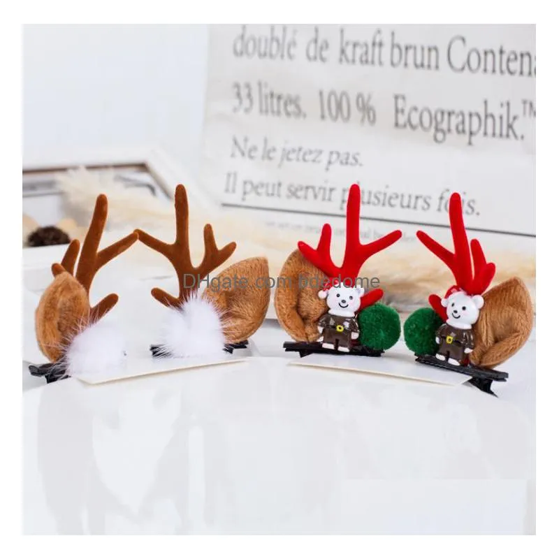 23 Styles Christmas Hairpin Cartoon Santa Claus Snowman Antler Hair Clip Child Adt Headband Decoration Drop Delivery Dhavm