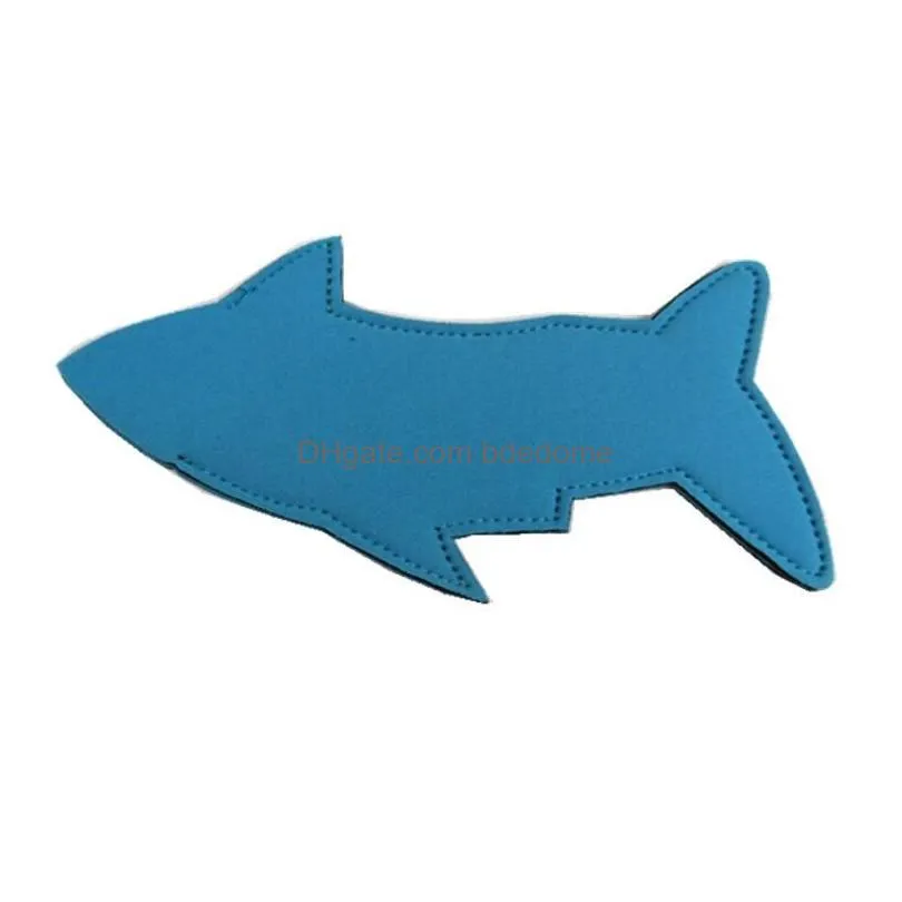 Neoprene Ice Cream Sleeve Holder Keychain For Environmental Shark Shape Pure Color Popsicle  Holders Drop Delivery Dhozv