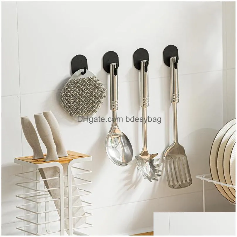 stainless steel single hook coat punch wallmounted bathroom kitchen metal clothes hook set