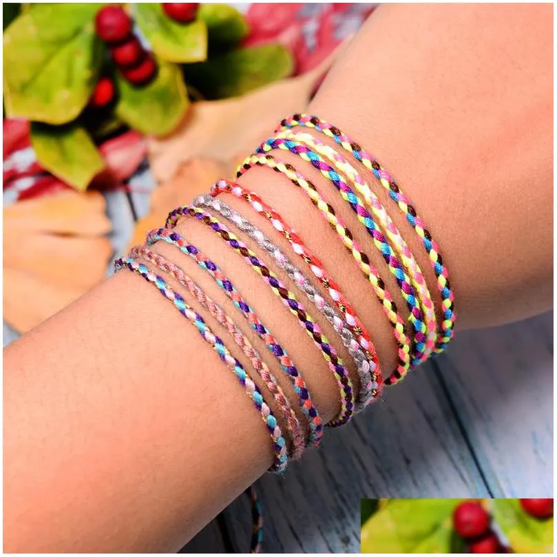 5pcs cotton rope friendship beads bracelet for women fashion boho handmade charm wrap pulseras femme armband