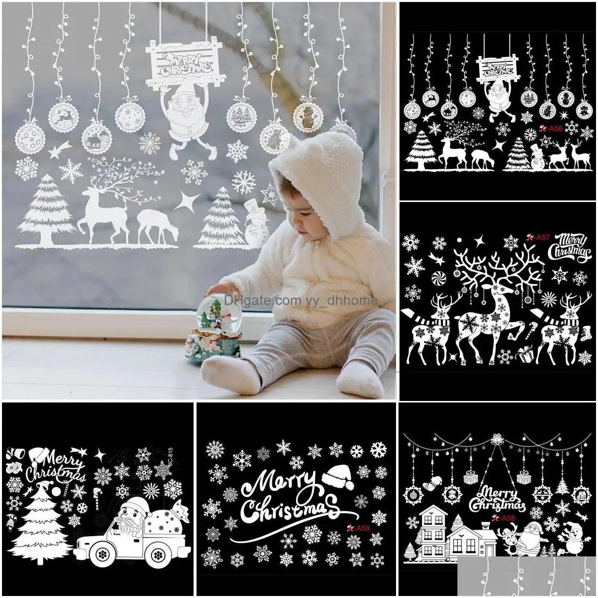 wall stickers christmas window stickers merry christmas decorations for home christmas wall sticker kids room wall decals year stickers