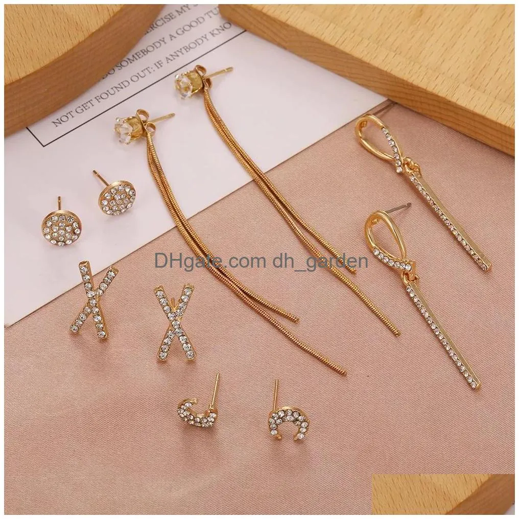 Dangle & Chandelier New Fashion Long Dangle Earrings For Women Girls 2021 Vintage Gold Color Korean Drop Jewelry Drop Delive Dhgarden Dhcf8