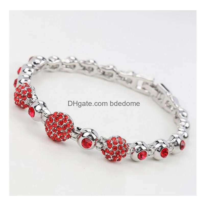17 Colors Elegant Shape Women Crystal Bracelet Plating Spherical Pendant Bracelets For Girl Nice Gift Mti Style Wholesale Ship Drop De Dhisu