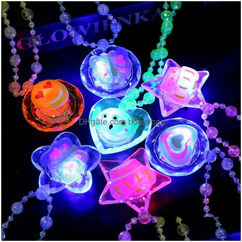 glitter flash acrylic decoration necklace led lamp novelty night market hot creative childrens toys luminous light up toys glow