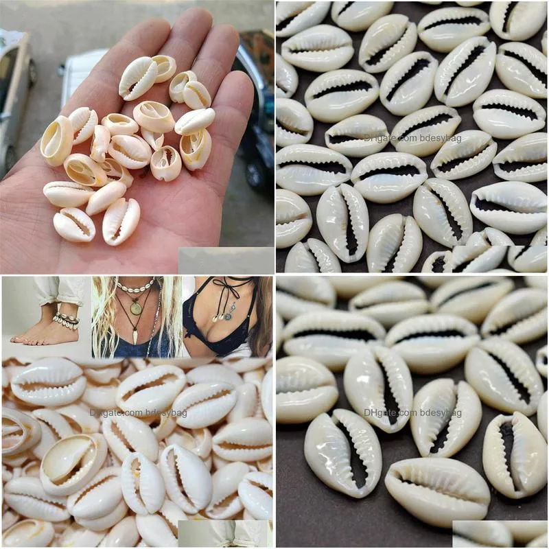 50pcs white diy sea shell cowrie cowry charm beads beach jewelry accessories for women sea shells earrings bracelet necklace