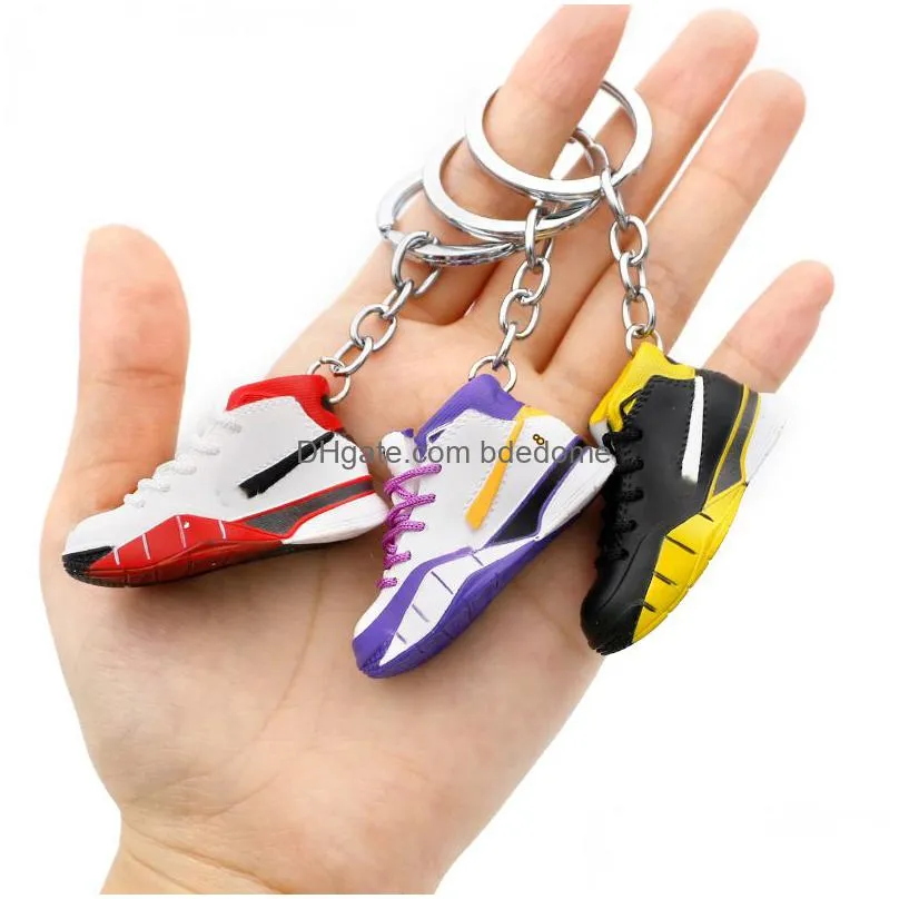 New Style 3D Basketball Keychain Stereo Sneakers Keychains Pvc High Quality Fashion Pendant For Men Drop Delivery Dhyh0