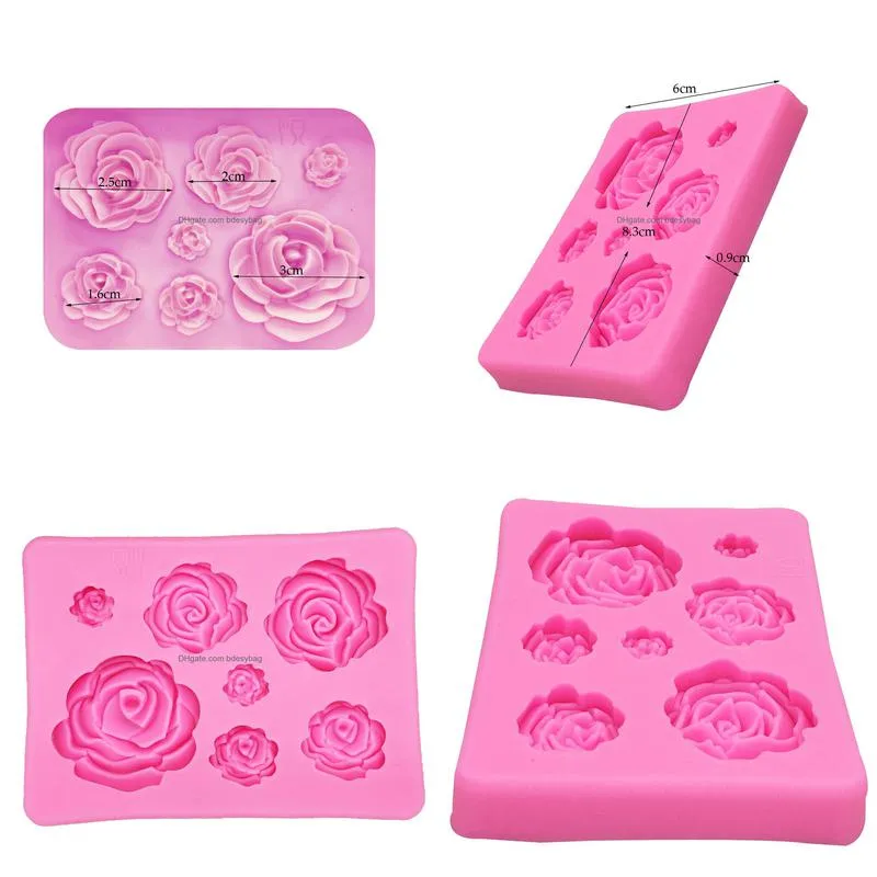 m1023 rose flowers silicone mould cake chocolate mold wedding decorating tools fondant sugarcraft