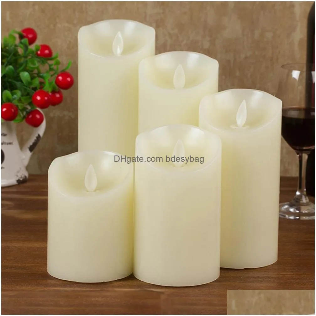 3 pcs/ 1 set candles lights led flameless candles light smooth flickering battery operated for home wedding decor