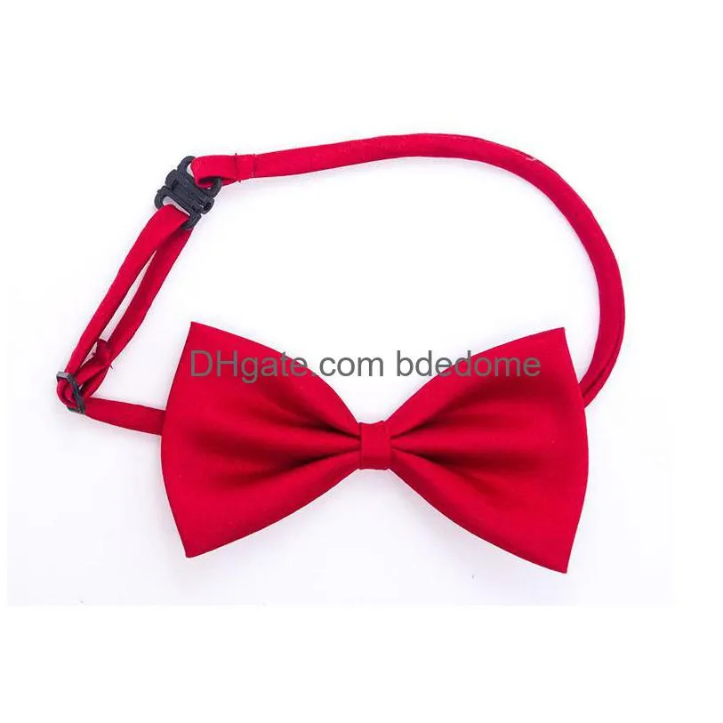 adjustable pet dog bow tie neck accessory necklace collar puppy bright color pet bow mix color hh7-302