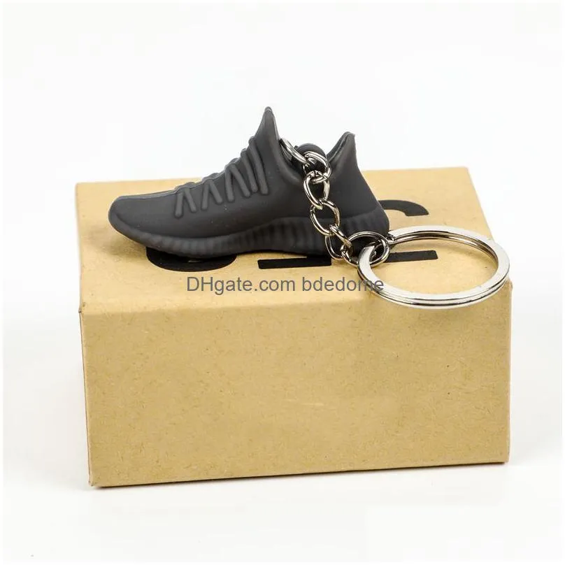 Fashion Designer Stereo Sneakers Keychain 3D Mini Basketball Shoes Key Chain Men Women Kids Ring Bag Pendant Birthday Party Gift With Dh3Qi