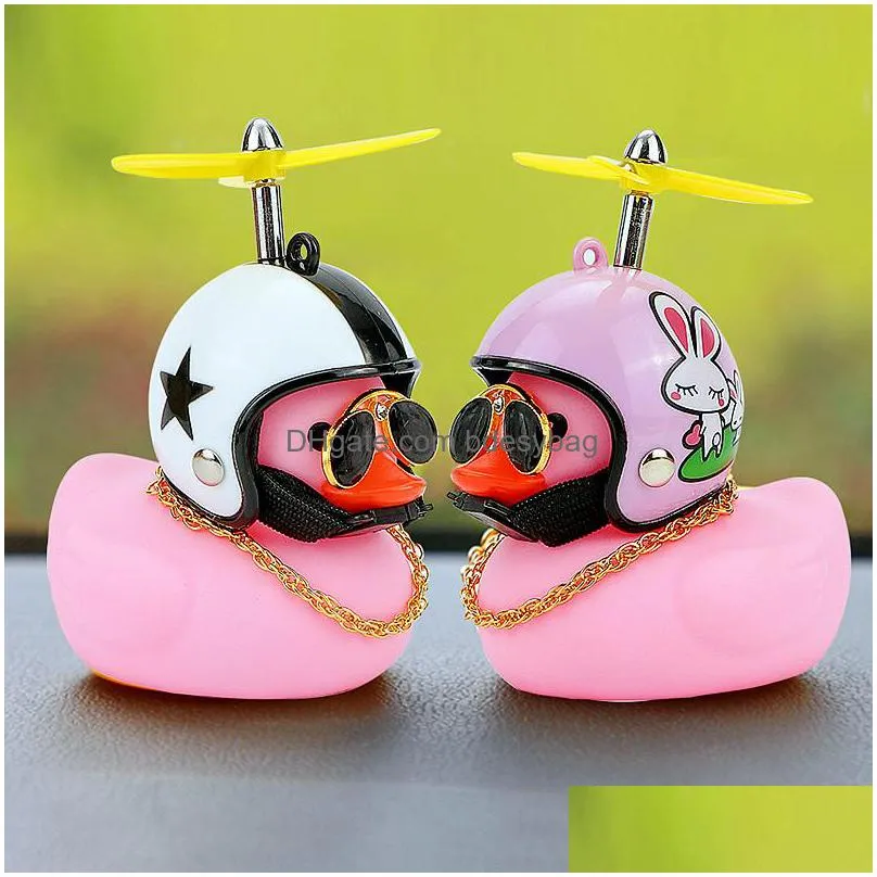 helmet broken wind small party favor goods gift pink small yellow duck cute car accessories interior auto decoration ornament