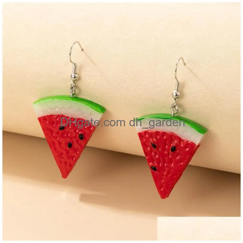 Dangle & Chandelier Dangle Chandelier Fahsion Watermelon Resin Drop Dangel Earrings For Women Cute Fruit Metal Statement Par Dhgarden Dht0U